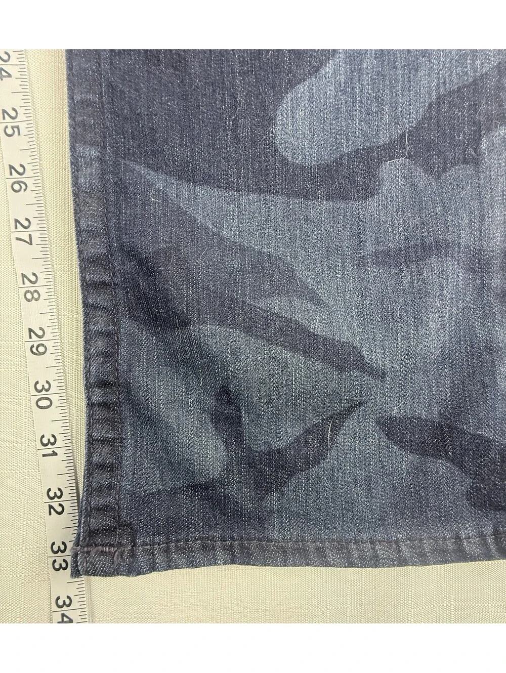 True Religion Bobby Camo Jeans Mens 36 Made USA Blue Straight Stretch Denim Y2K